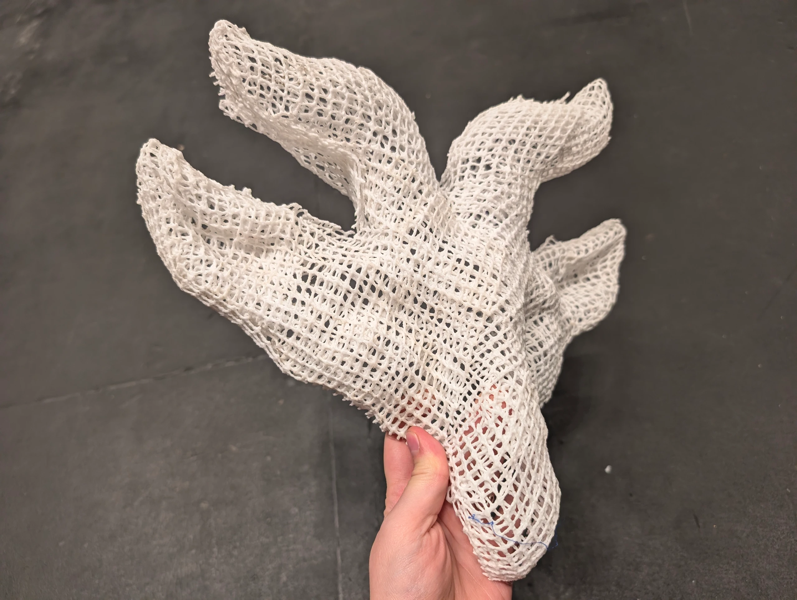 transferring the clay model into thermoplastic
