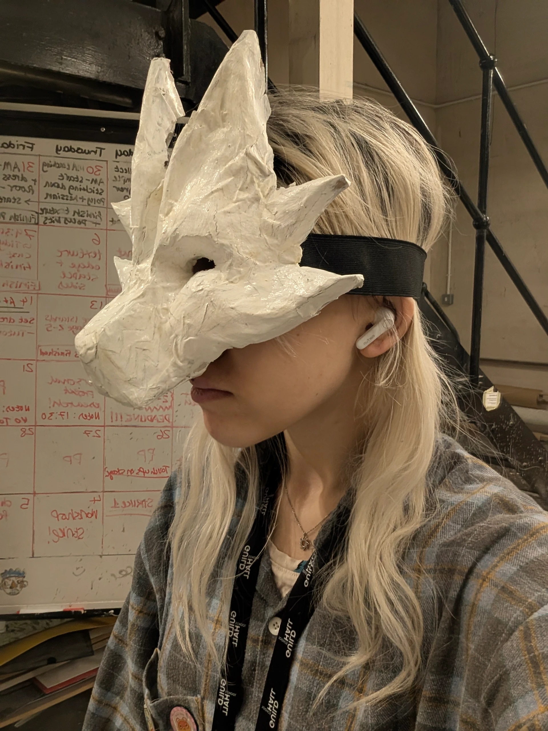 painting the mask with a white base coat and UV paint