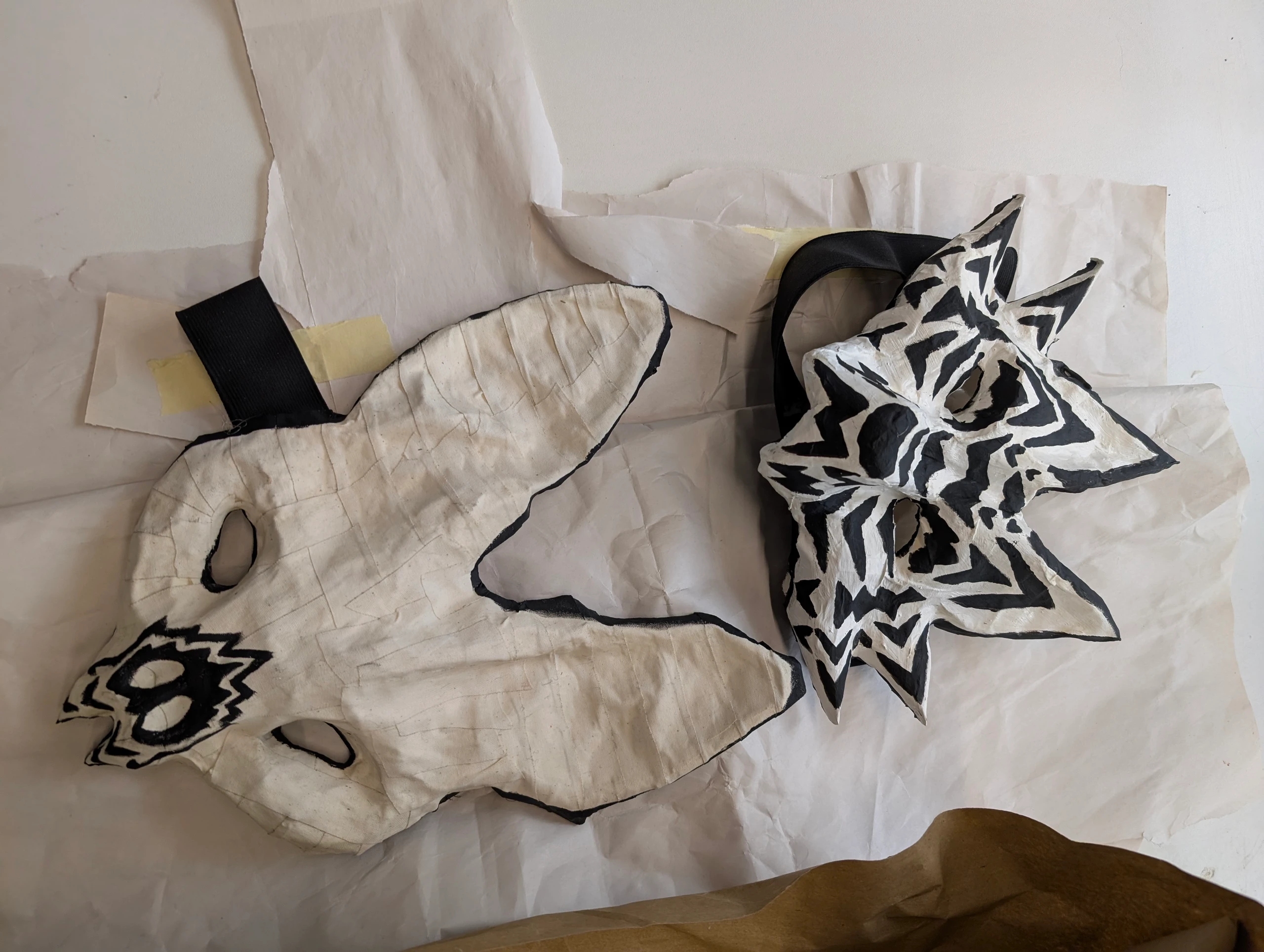 adding patterns, interior foam, and elastic straps