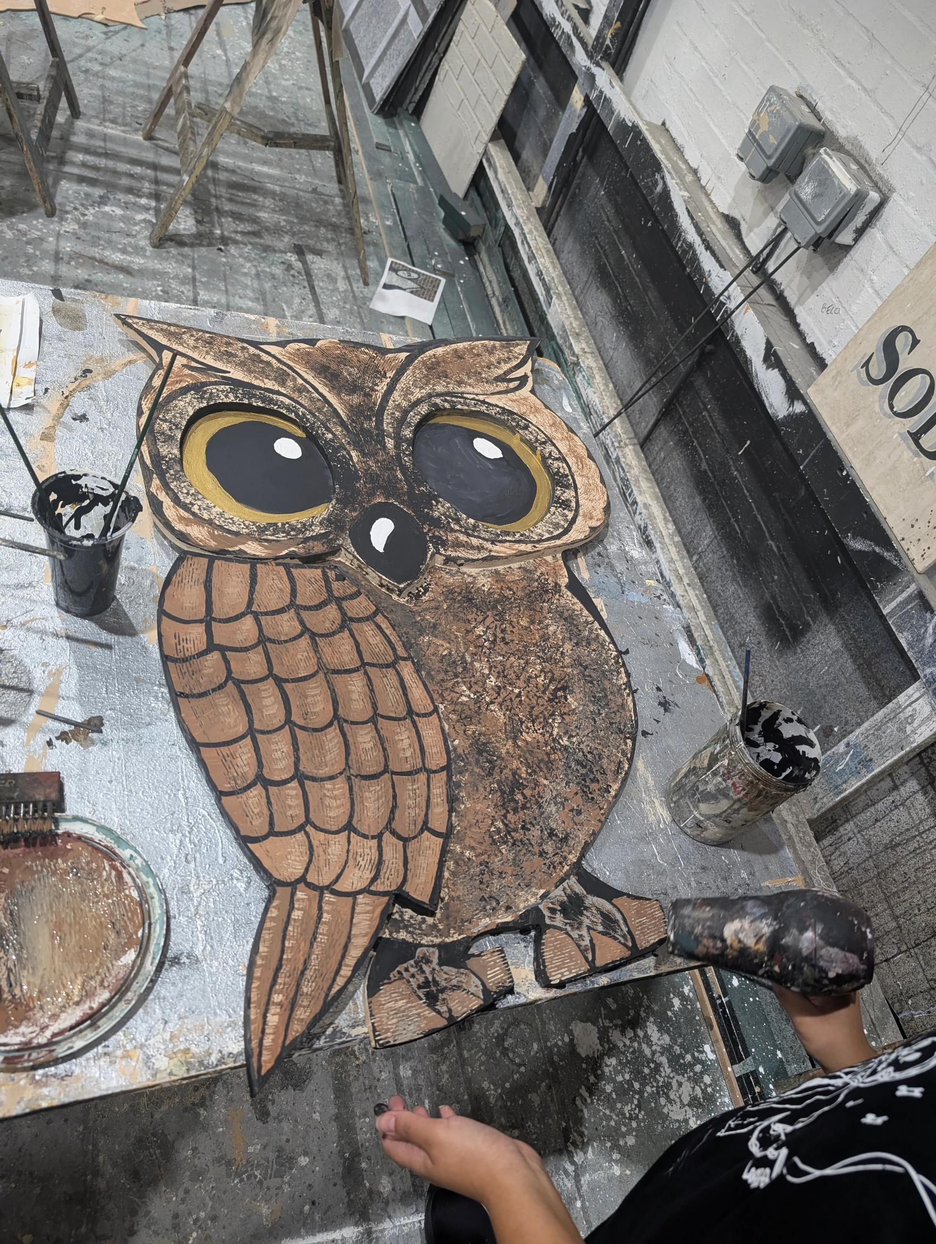 painting the owl flat